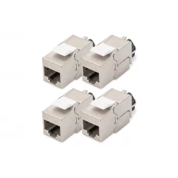 Digitus Cat. 6A ekranēts Keystone modulis 4 gab. Sudraba RJ-45