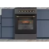 Gāzes/elektriskā plīts MPM MPM-56-KRM-13, 4 gāzes degļi, elektriskā cepeškrāsns 58 L, mehāniskie pogas, melna