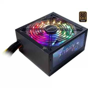 Inter-Tech Argus RGB-500W II barošanas bloks 500 W, 80 PLUS, RGB, 120 mm ventilators