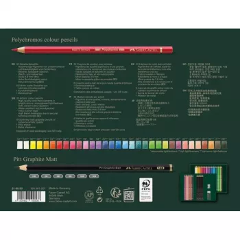 Eļļas bāzes zīmuļu komplekts Faber-Castell Polychromos & Pitt Graphite Matt 38 gab., daudzkrāsains