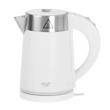 Elektriskā tējkanna Adler AD 1372W — 0,6 L, 800 W, nerūsējošā tērauda korpuss, skārienjutīga vadība