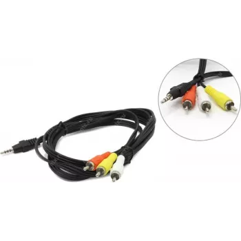 Audio kabelis Gembird 3.5 mm līdz 3×RCA, 2 m, melns (CCA-4P2R-2M)