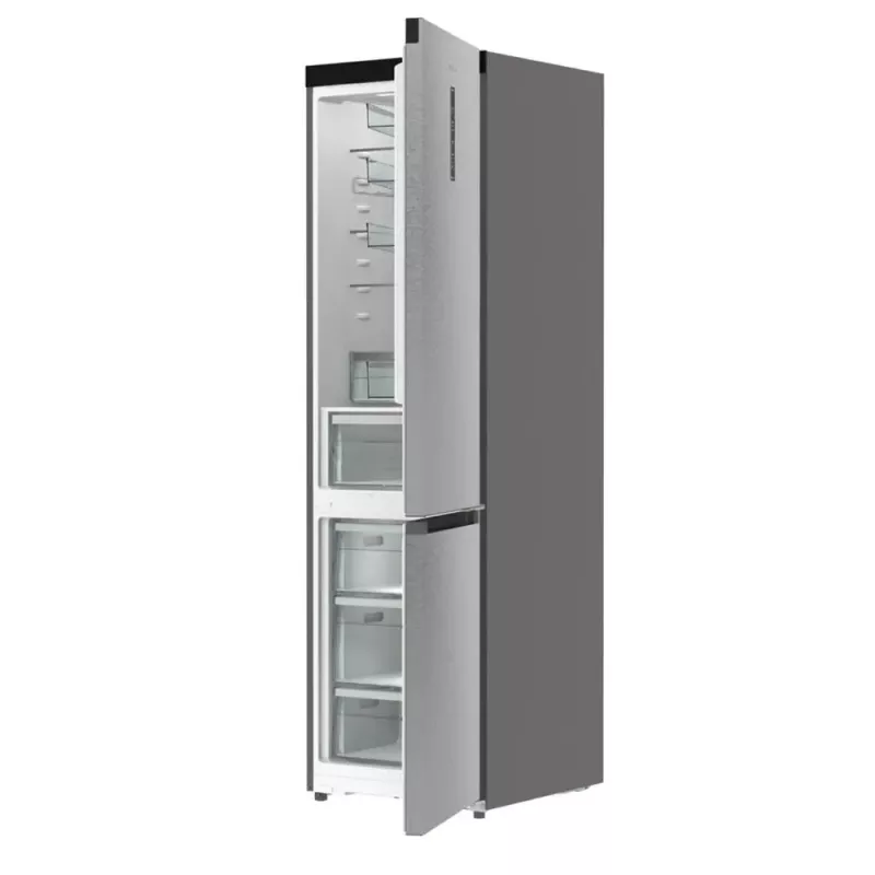 Ledusskapis ar saldētavu Gorenje NRB620E61X4WFE, brīvi stāvošs, nerūsējošais tērauds, kopējā ietilpība 413 L, saldētava apakšā 130 L, NoFrost, LED displejs