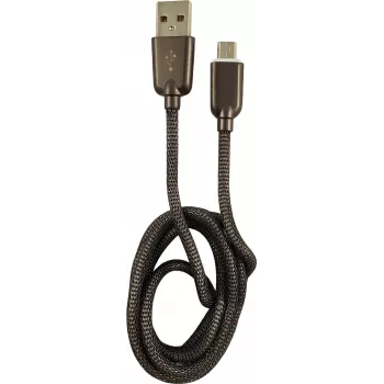 LC-POWER USB kabelis A-Micro-USB 1m sudraba metāls (LC-C-USB-MICRO-1M-6)