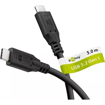 Goobay USB-C kabelis USB 3.2 60 W 5 Gbit/s Power Delivery 3 m - spraudnis (74729)