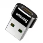 Baseus USB vīrišķais uz Type-C sievišķo adapteris melns
