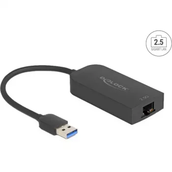 DeLOCK 66045 USB 5 Gbps Type-A uz 2.5 Gigabit LAN RJ45 adapteris, 0,15 m, melns