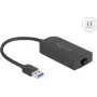 DeLOCK 66045 USB 5 Gbps Type-A uz 2.5 Gigabit LAN RJ45 adapteris, 0,15 m, melns