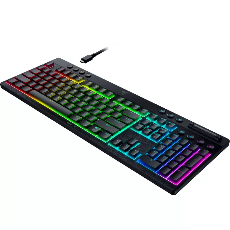 Mehāniskā zema profila tastatūra Razer BlackWidow V4 — Orange slēdži, bezvadu Bluetooth