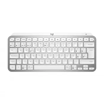Logitech MX Keys Mini bezvadu apgaismota tastatūra, gaiši pelēka - ES - Vidusjūras