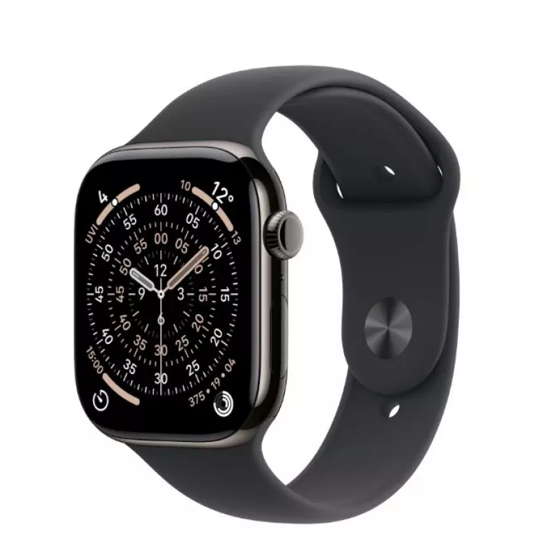 Viedpulkstenis Apple Watch Series 11 GPS + Cellular 42mm Slate Titanium Korpusa Melna Sporta Siksniņa M/L