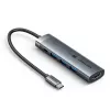 Vention 5-in-1 USB-C centrmezgls 100W PD 5Gbps 4K@60Hz
