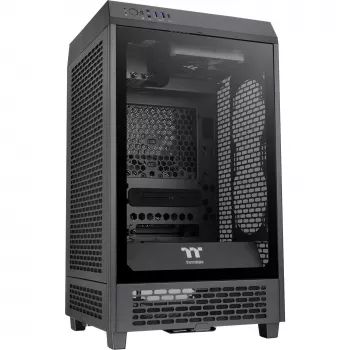 Thermaltake The Tower 200 Mini Tornis, Melns, Rūdīts Stikls