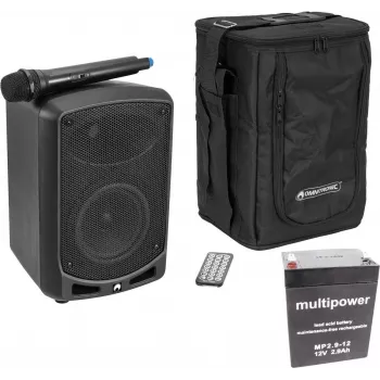 Pārnēsājama PA sistēma Omnitronic WAMS-65BT ar Bluetooth, baterijas barošana