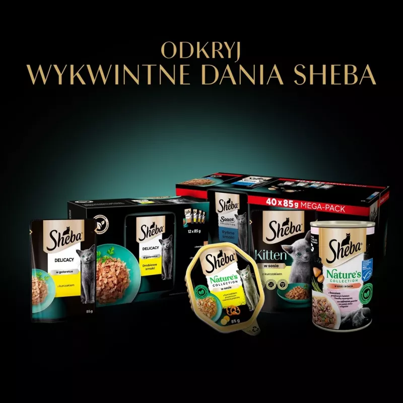 SHEBA Sauce Collection Zivju garšu komplekts - slapjā barība kaķiem - 40x85 g