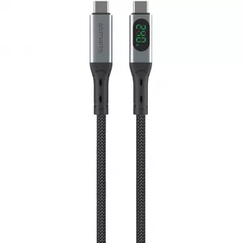 USB-C kabelis 4smarts 541438 USB4 Gen 2x2 1.5m Melns Pelēks