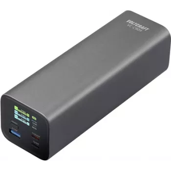 VOLTCRAFT VC-C909 Powerbank 27000 mAh USB PD 3.1 Li-Ion Melns-Sudrabs Statusa Displejs (VC-16003645)