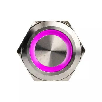Vandālizturīga spiedpogas slēdža poga DimasTech PD197 25mm Silverline Ring