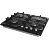 Gāzes plīts virsma Gorenje GT641KB, iebūvējama 60 cm, 4 gāzes zonas, rūdīts stikls, čuguna režģi, rotācijas pogas