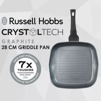 Panna Griddle Russell Hobbs RH01861EU7 28 cm Crystaltech – nelīpoša virsma, plakana cepamā panna
