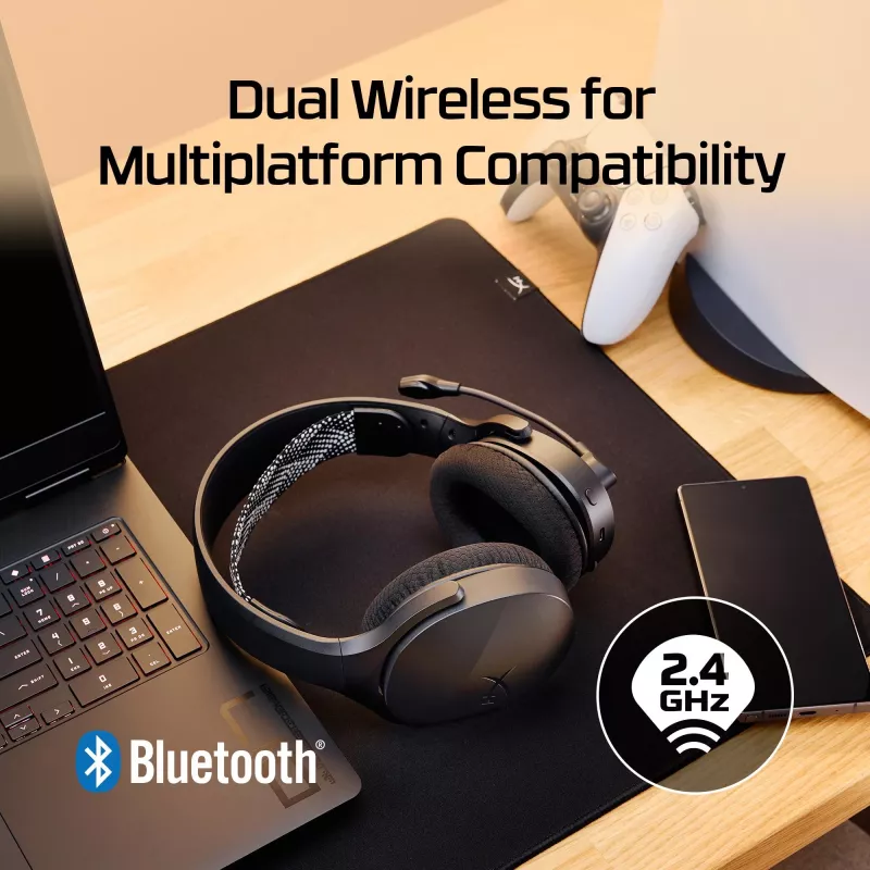 HyperX Cloud Jet - Bezvadu spēļu austiņas (Melna)