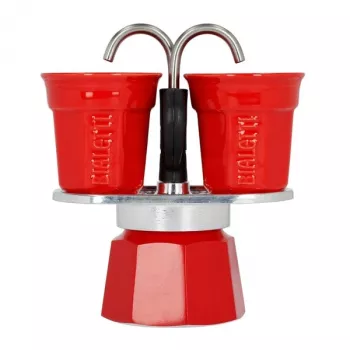 Bialetti Mini Express kafijas automāts sarkans 2 tases + 2 krūzes