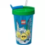Room Copenhagen LEGO krūze ar salmiņu Iconic Boy Bright Blue (zili zaļa, 500 ml)