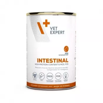 Slapjā suņu barība VETEXPERT Veterinary Diet Intestinal 400 g, mājputni, bezgraudu, atveseļošanai pēc gremošanas trakta operācijas