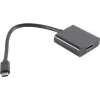 Video kabeļa adapteris S/CONN 14-05001 0.2 m USB Type-C uz HDMI Type A Melns