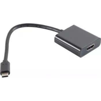 Video kabeļa adapteris S/CONN 14-05001 0.2 m USB Type-C uz HDMI Type A Melns