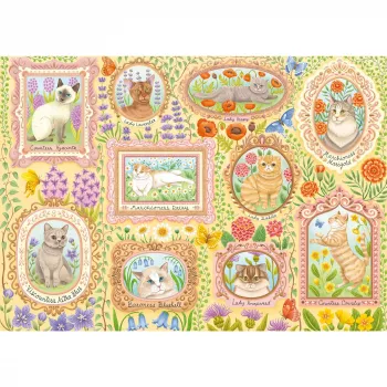 Puzle Schmidt Spiele Noble Cats in Blossom, 1000 gabali, modelis 59792