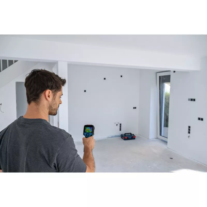 Bezvadu termālā kamera GTC 12V-450-13 Professional, termālais detektors zils/melns, bez akumulatora un lādētāja, instrumentu somā