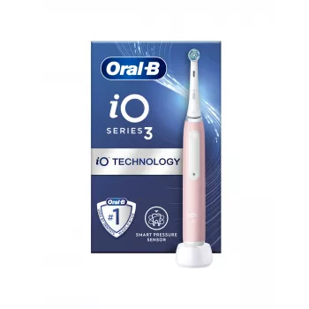 Oral-B iO3 sērijas elektriskā zobu birste, Blush Pink, 3 režīmi, 1 uzgalis