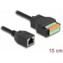 DeLOCK RJ45 kabelis Cat.5e ligzda uz spaiļu bloku adapteris 15 cm Melns