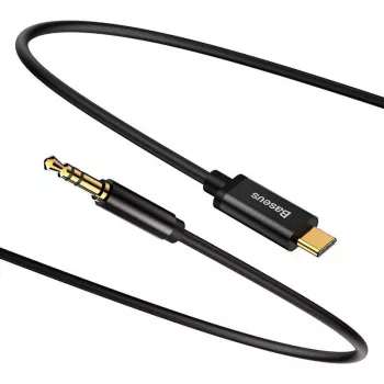 Baseus Yiven Audio kabelis USB-C uz 3,5 mm mini ligzdu, 1,2 m (Melns)
