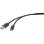 Renkforce RF-4536472 USB kabelis 0,3 m USB 3.2 Gen 2 (3.1 Gen 2) USB A USB C Melns