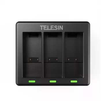 3-vietu lādētājs Telesin GoPro Hero 12 / Hero 11 / Hero 10 / Hero 9 akumulatoriem