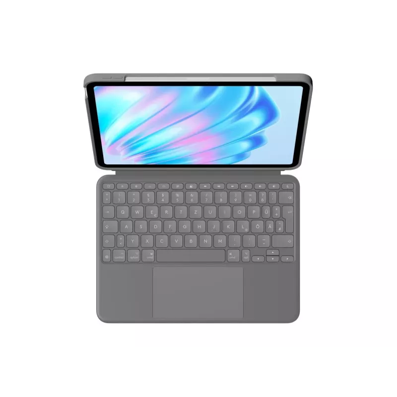 Logitech Combo Touch tastatūras maciņš iPad Air, QWERTY UK angļu, Smart Connector, pelēks