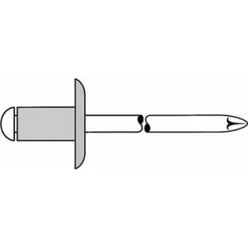 Aklā kniede GESIPA 5×8 mm lielā galva K14 KS materiālam 2.5–4.5 mm, iepakojums 250 gab.