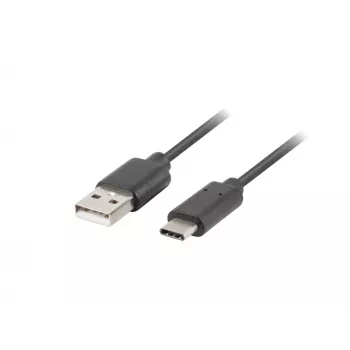 USB 2.0 kabelis LANBERG CA-USBO-20CU-0010-BK — USB A uz USB C, 1 m, melns, 480 Mbit/s