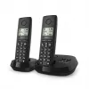 Bezvadu analogais/DECT telefons Gigaset PURE 100A Duo — 2 klausules, skaļrunis, zvanītāja ID, 1,5 collu ekrāns, melns
