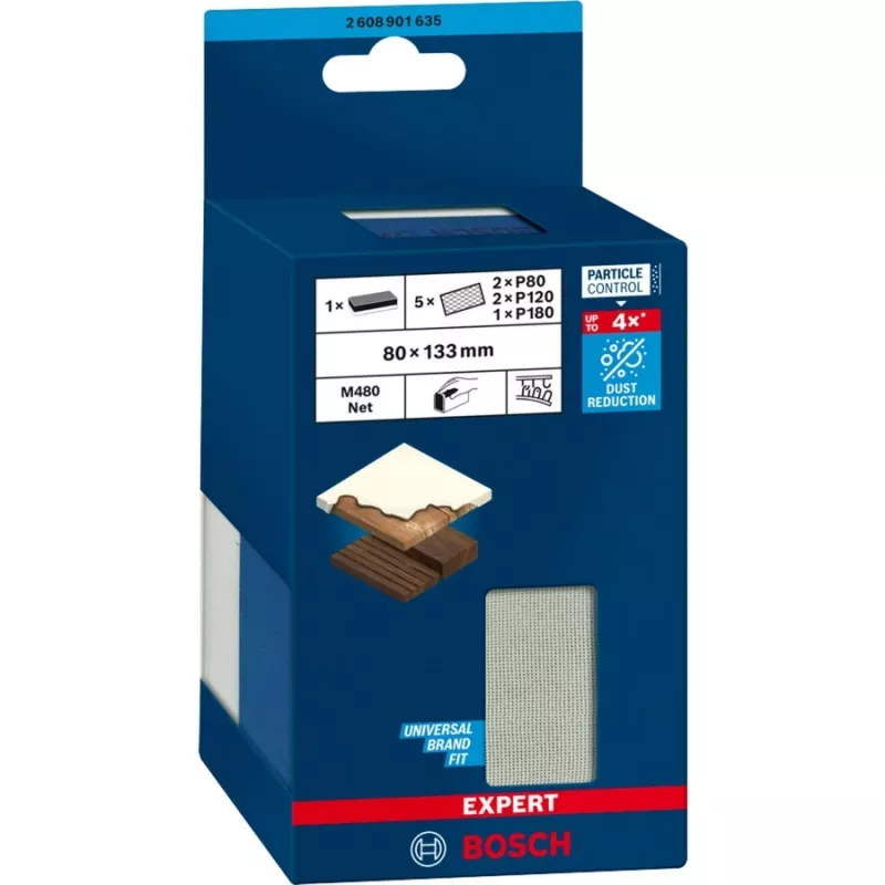 Slīpēšanas tīkls Bosch 2608901635 putekļu samazināšanai kokam un drywall, Velcro saderīgs