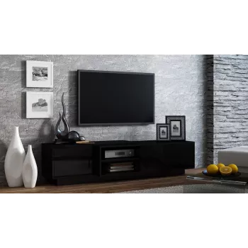 Cama TV skapis SIGMA1 180 melns/melns glancēts