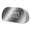 Modinātājpulkstenis Muse M-170CMR — digitālais radio pulkstenis ar 1,2 collu LED displeju, FM uztvērēju, 230V barošanu un AAA rezerves baterijām, spoguļa/baltā krāsā