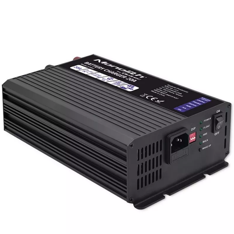 Qoltec Smart Monolith lādētājs LiFePO4 AGM GEL SLA akumulatoriem | 20A | 24V