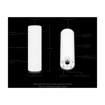 Ubiquiti UniFi U6-Mesh WiFi 6 Piekļuves Punkts AX5300 5.3 Gbps IPX5 Ūdensizturīgs - Balts