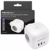 Pagarinātājs QOLTEC 52548 ar 3×AC kontaktligzdām un USB portu