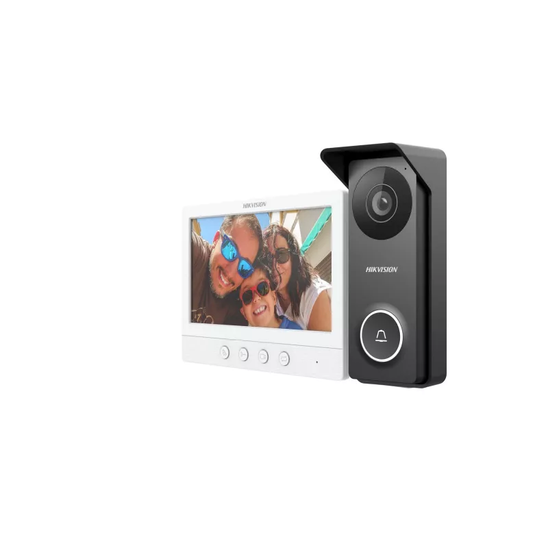 Iekštelpu videodomofona monitors Hikvision DS-KIS213, 7 collu TFT, 1024×600, IP65, vadu, DC 12V, 4 W, 2 MP