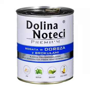 Slapjā suņu barība Dolina Noteci Premium — menca un brokoļi, 800 g, pieaugušiem suņiem, bezgraudu, bezglutēna