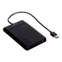 HDD/SSD korpuss Unitek Y-3036, 2.5 collu SATA III, USB 3.2 Gen 1 (5 Gbit/s), UASP, integrēts USB-A kabelis, melns